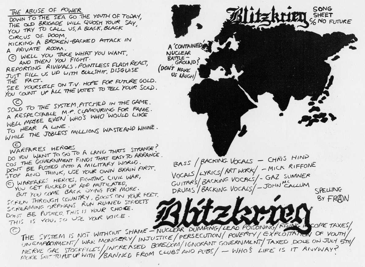 Blitzkrieg Information Sheet, Side 2